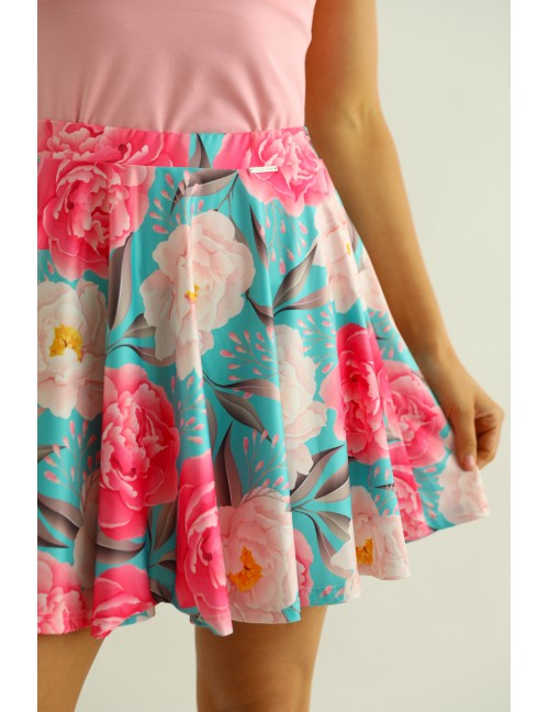 TALLIE Print Skirt - Turquoise