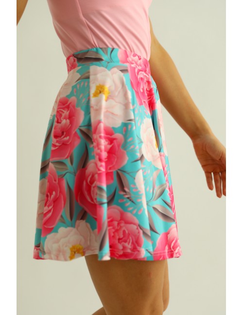 TALLIE Print Skirt - Turquoise