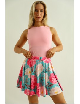 TALLIE Print Skirt - Turquoise