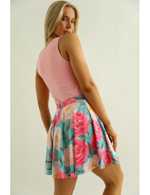TALLIE Print Skirt - Turquoise