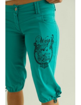 VINTAGE Cotton Trousers - Turquoise