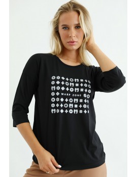 AGNESE Long Sleeve T-shirt - Black