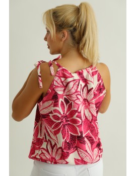 LIDIA Top - Pink-Black Print