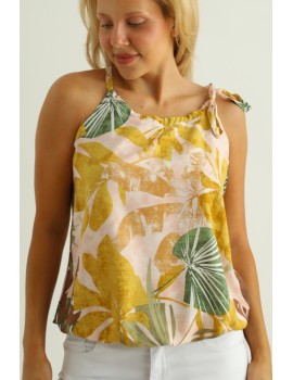 LIDIA Top - Yellow Print