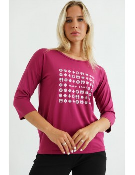 AGNESE Long Sleeve T-shirt - Grape