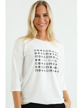 AGNESE Long Sleeve T-shirt - White