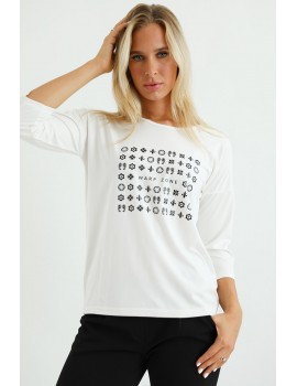 AGNESE Long Sleeve T-shirt - White