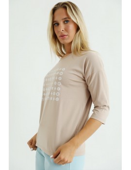 AGNESE Long Sleeve T-shirt - Beige
