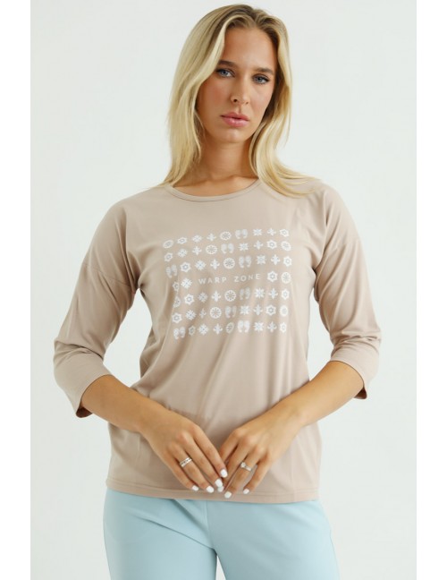 AGNESE Long Sleeve T-shirt - Beige