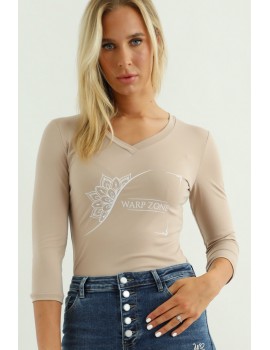 CECILIA Long Sleeve T-shirt - Beige