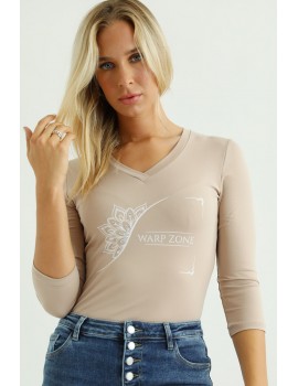 CECILIA Long Sleeve T-shirt - Beige