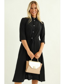 LUNA Shirt Dress - Black