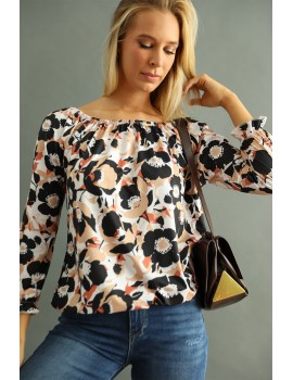 TILDA Felső - Fekete Mintás