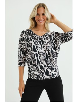TOLINO Felső - Fekete Mintás