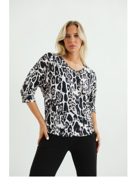 TOLINO Felső - Fekete Mintás