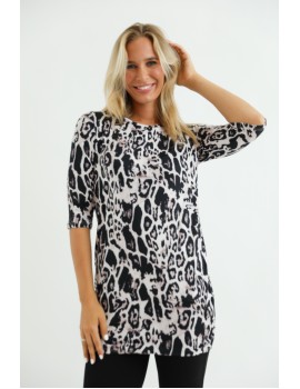 RILIA Top - Black Patterned