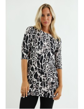 RILIA Top - Black Patterned