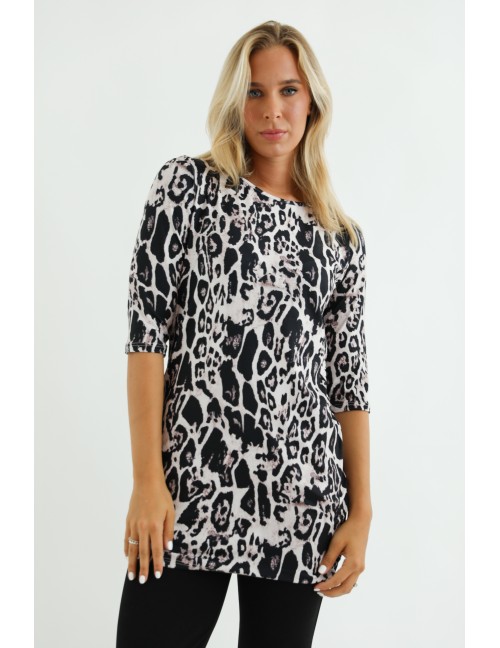 RILIA Top - Black Patterned