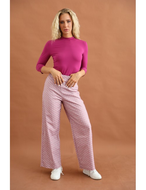 FRANCESCA Printed Trousers - Grape