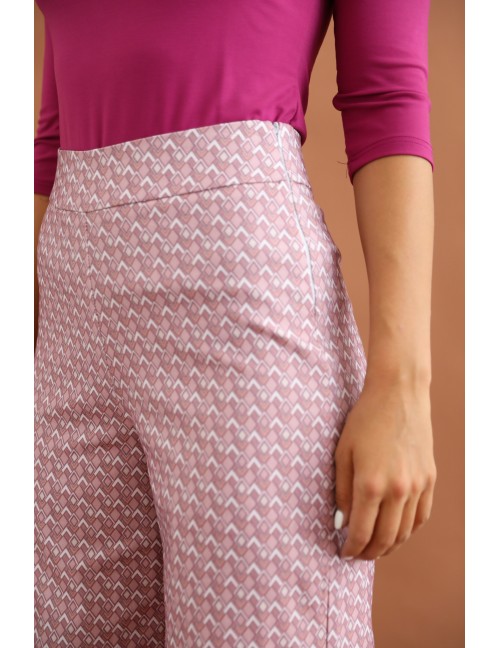 FRANCESCA Mintás Ripsz Nadrág - Szőlő