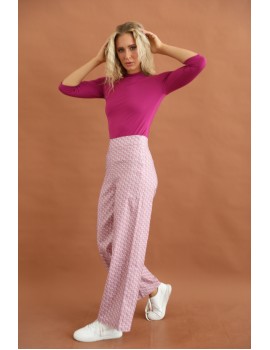 FRANCESCA Printed Trousers - Grape