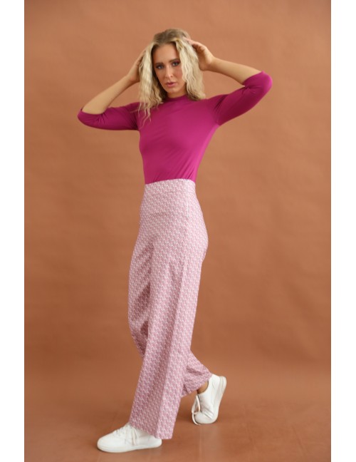 FRANCESCA Printed Trousers - Grape