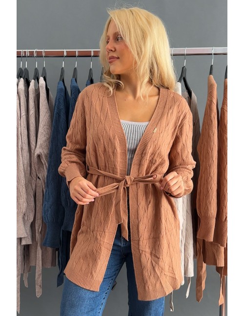 KELLY Kötött Kardigán - Mogyoró