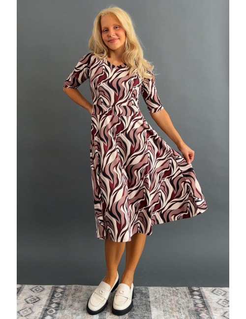 ELINE Print Dress - Brown