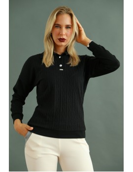 LUCIA Knit Top - Black