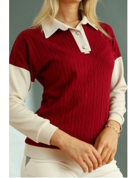 ANGELINA Kötött Felső - Burgundy