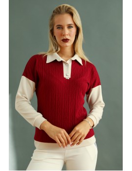ANGELINA Kötött Felső - Burgundy
