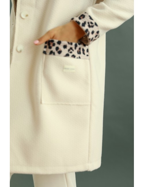 DELONI Coat - White Patterned
