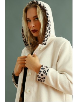 DELONI Coat - White Patterned