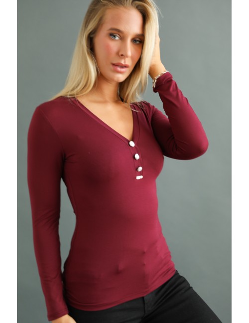 DELENA Felső - Burgundy DELENA Felső - Burgundy