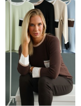 LEANA Kötött Felső - Mogyoró