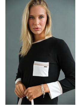 LEANA Kötött Felső - Fekete