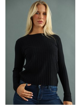 OLINA Knit Top - Black