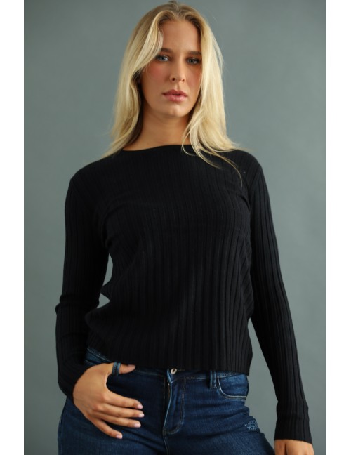 OLINA Knit Top - Black