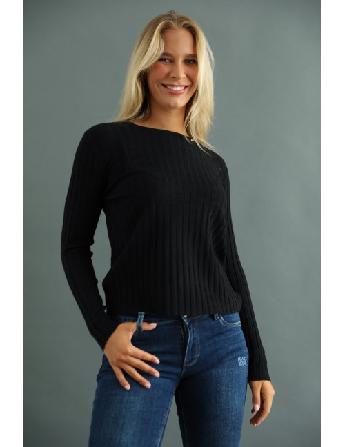 OLINA Knit Top - Black