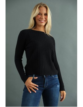 OLINA Knit Top - Black