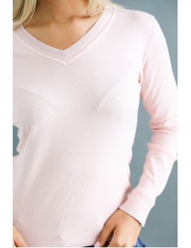 V Kötött Felső - Pink
