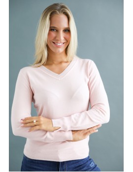 V Kötött Felső - Pink