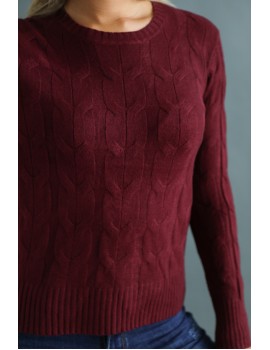 KATNISS Kötött Pulóver - Burgundy