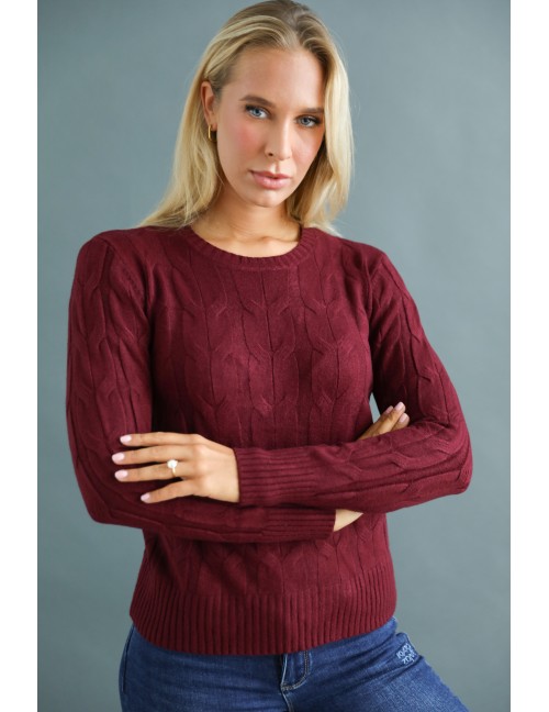 KATNISS Kötött Pulóver - Burgundy