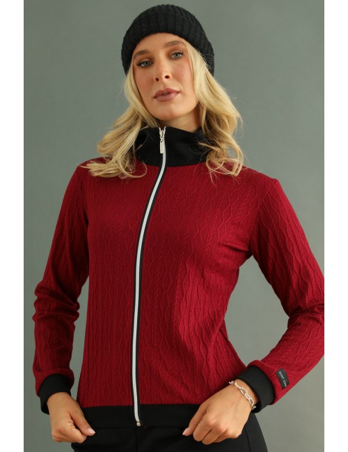 LILIAN Kötött Kardigán - Burgundy