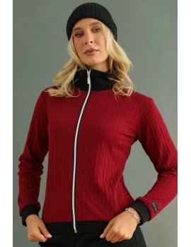 LILIAN Kötött Kardigán - Burgundy