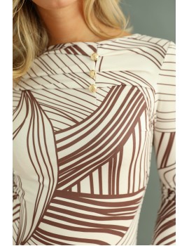 WALINA Top - White Patterned