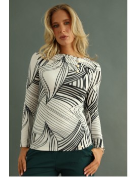 WALINA Top - Black Patterned