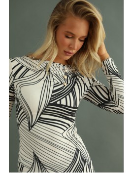 WALINA Top - Black Patterned