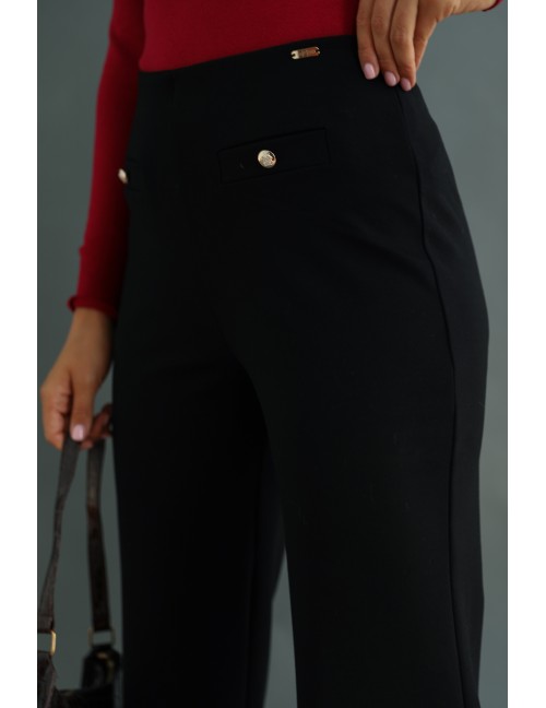 ZALIA Elasztikus Puntó Nadrág - Fekete